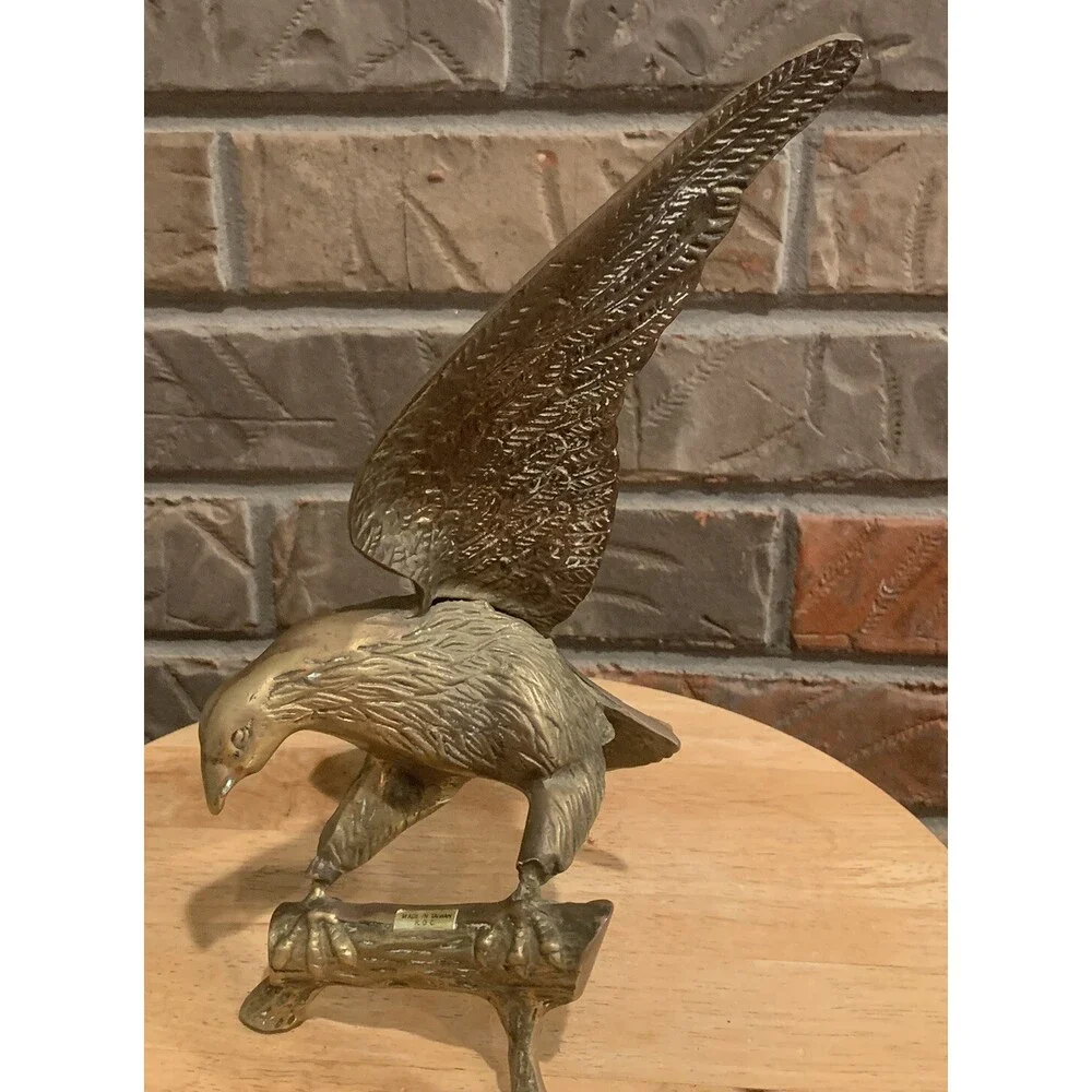 Vintage Brass Eagle On A Branch 10.5”x7”x7”